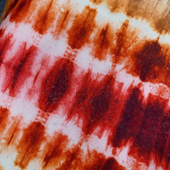 Zara Midi Dress Medium Red Orange Tie Dye Slip Sundress - Picture 13 of 13